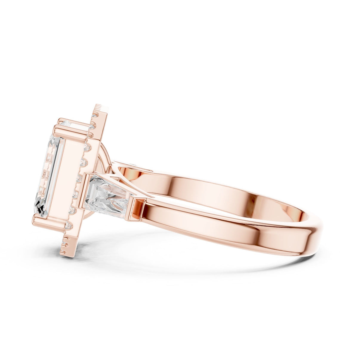 Emerald Halo Lab Grown Diamond Engagement Ring