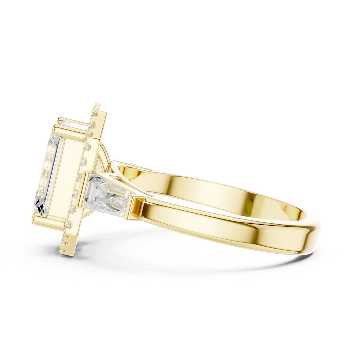 Emerald Halo Lab Grown Diamond Engagement Ring