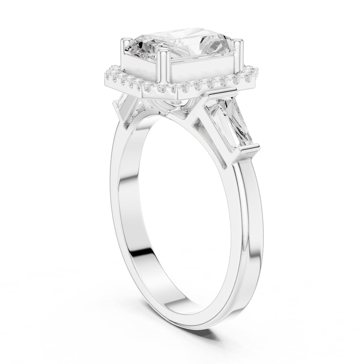 Emerald Halo Lab Grown Diamond Engagement Ring
