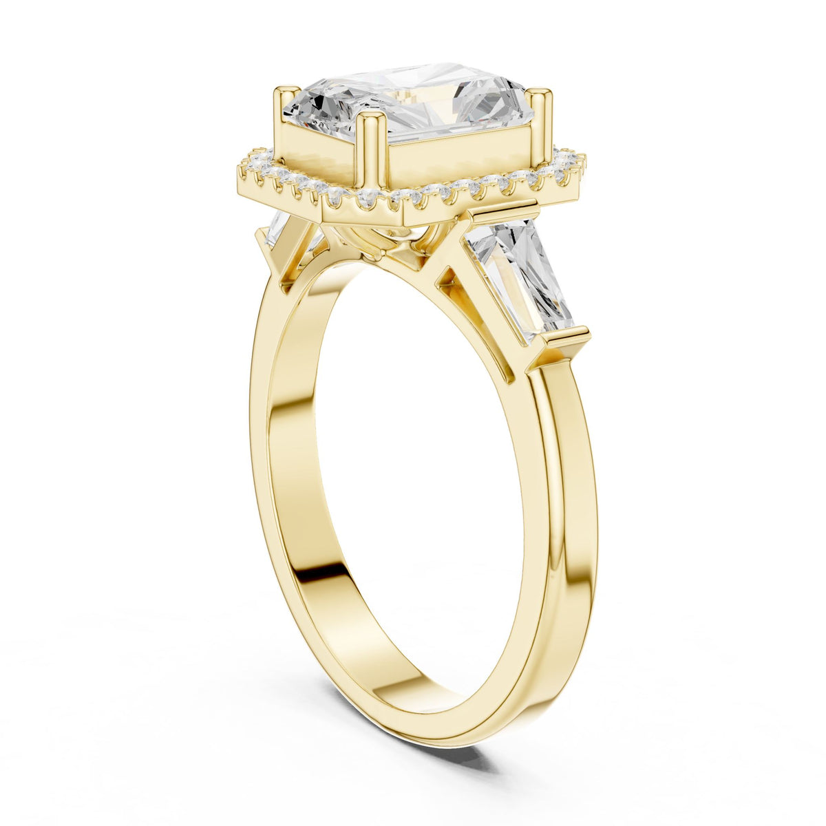 Emerald Halo Lab Grown Diamond Engagement Ring