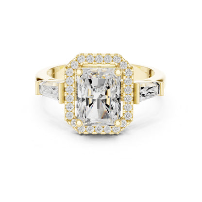 Emerald Halo Lab Grown Diamond Engagement Ring