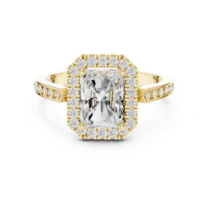 Emerald Halo Lab Grown Diamond Engagement Ring