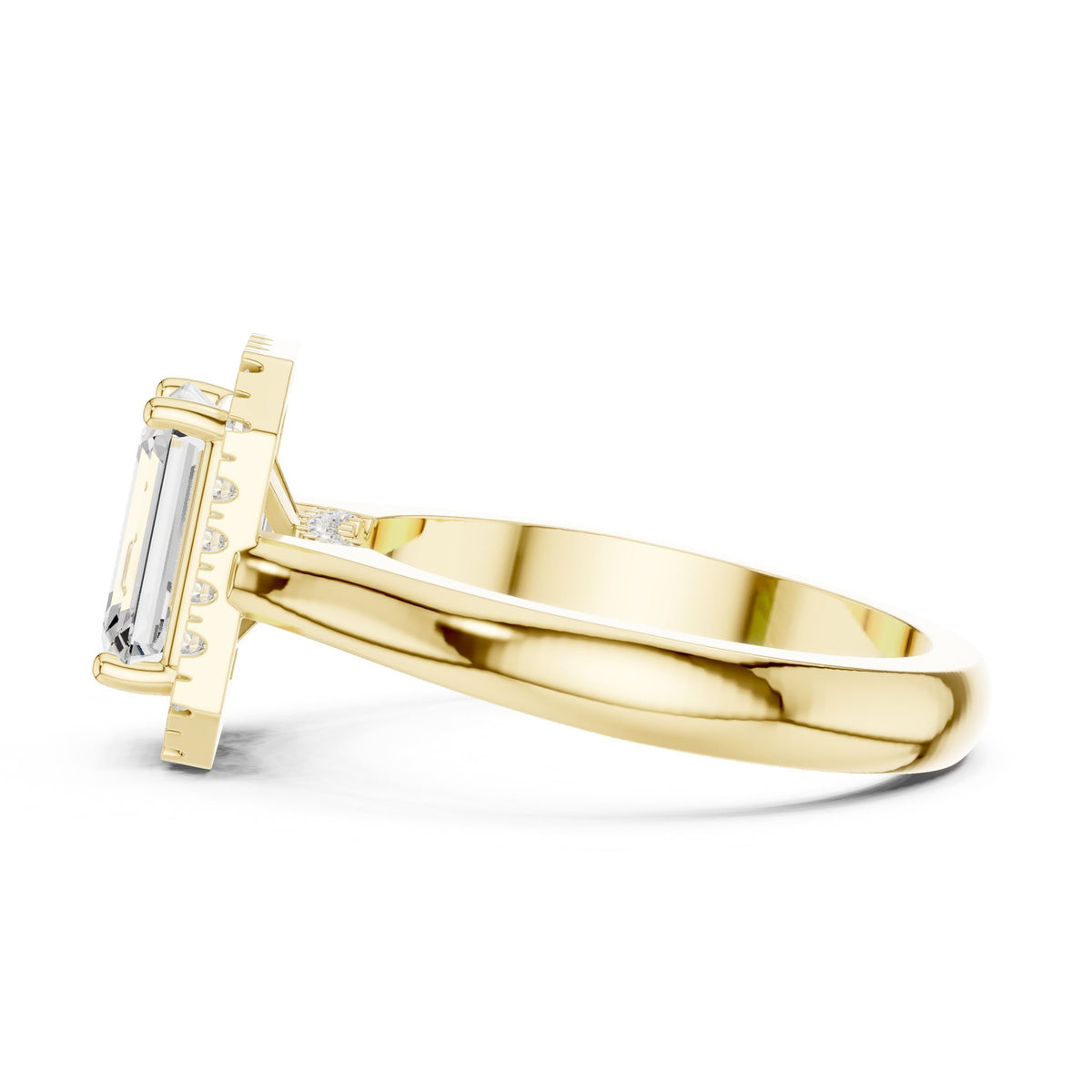 Emerald Halo Lab Grown Diamond Engagement Ring