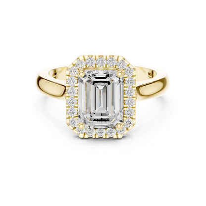 Emerald Halo Lab Grown Diamond Engagement Ring