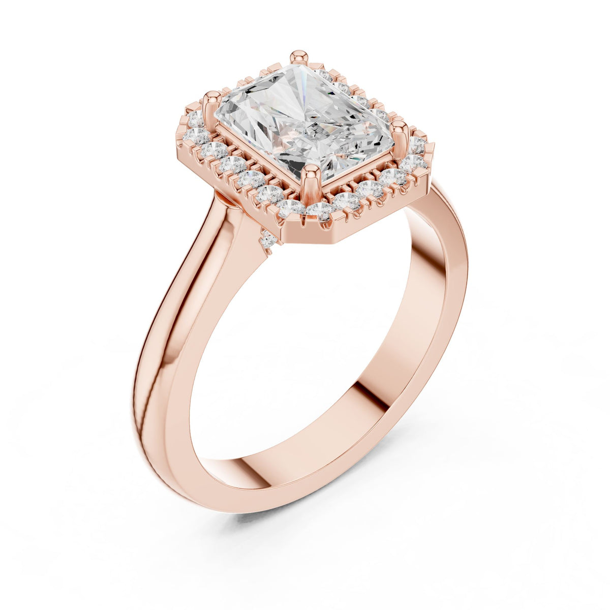 Emerald Halo Lab Grown Diamond Engagement Ring