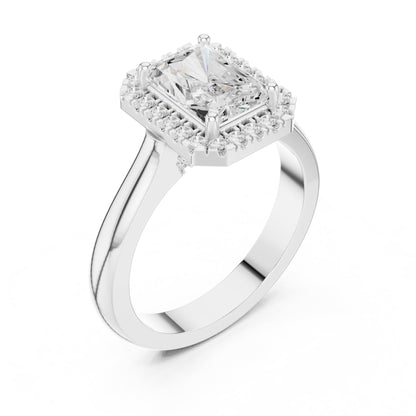Emerald Halo Lab Grown Diamond Engagement Ring
