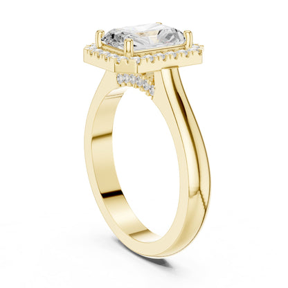 Emerald Halo Lab Grown Diamond Engagement Ring