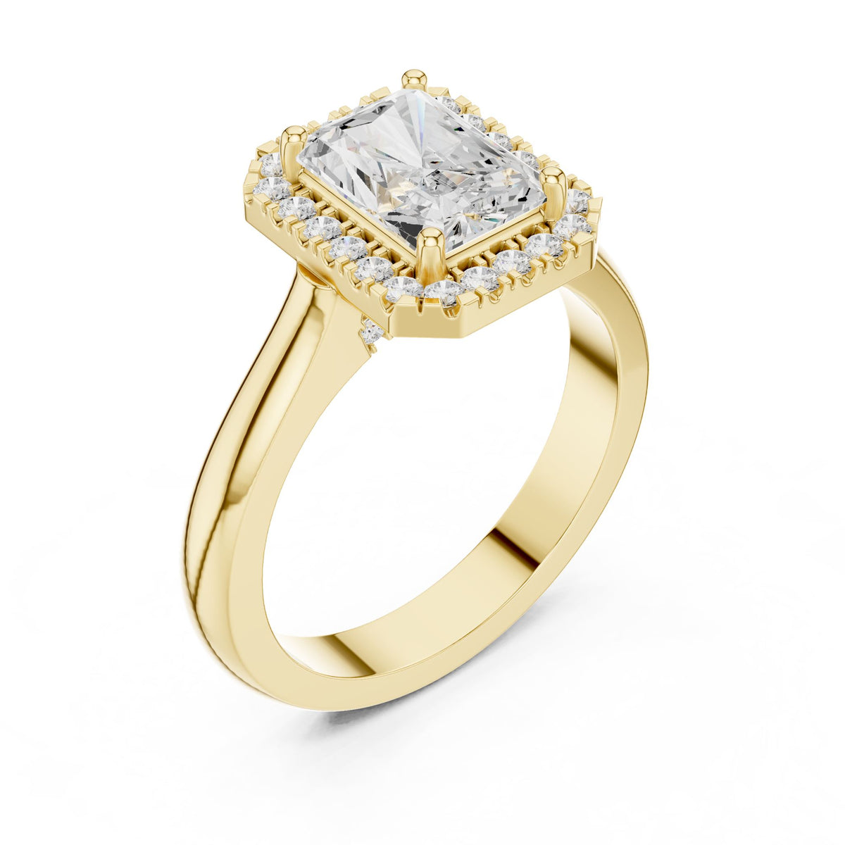 Emerald Halo Lab Grown Diamond Engagement Ring