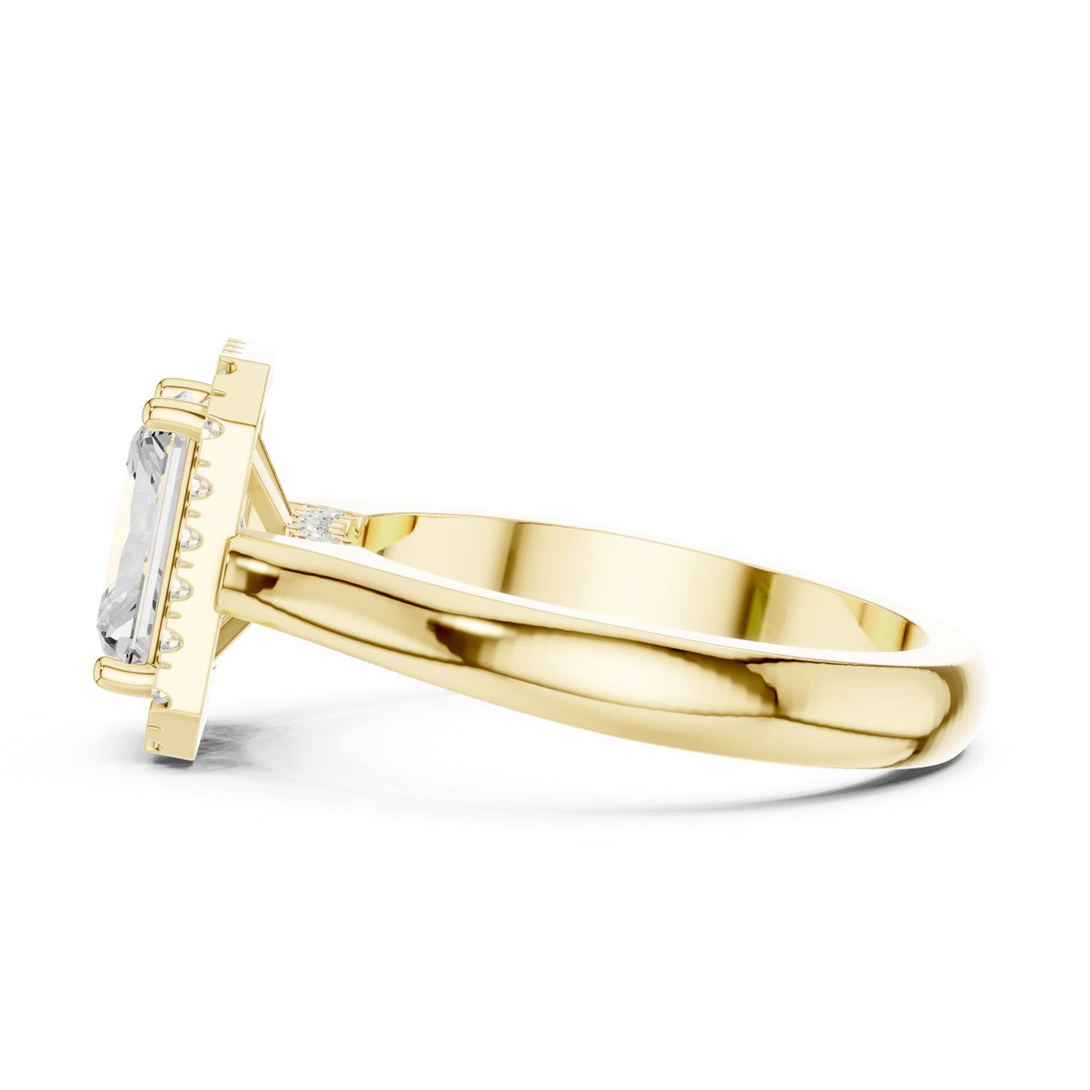 Emerald Halo Lab Grown Diamond Engagement Ring