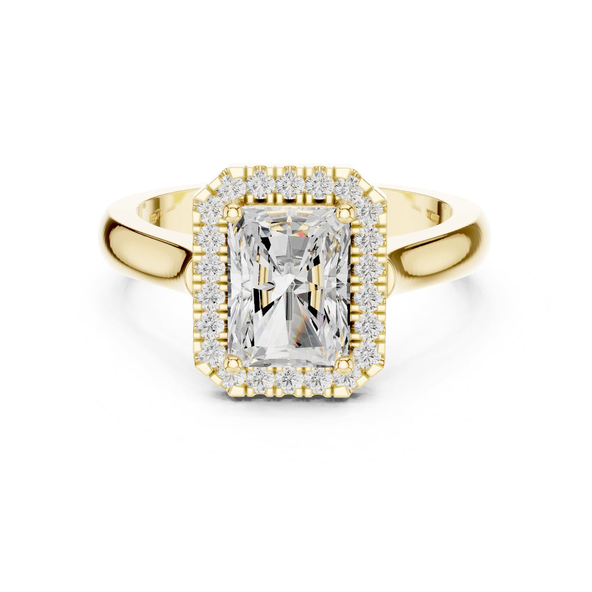 Emerald Halo Lab Grown Diamond Engagement Ring