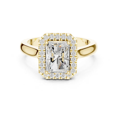 Emerald Halo Lab Grown Diamond Engagement Ring