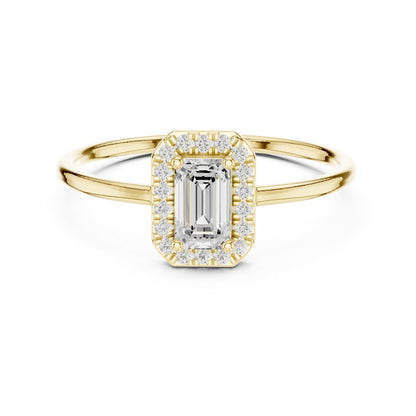 Emerald Halo Lab Grown Diamond Engagement Ring