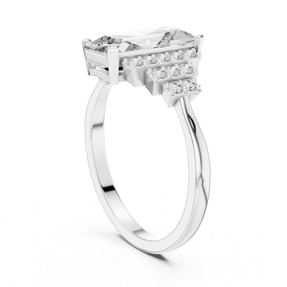 Emerald Halo Lab Grown Diamond Engagement Ring