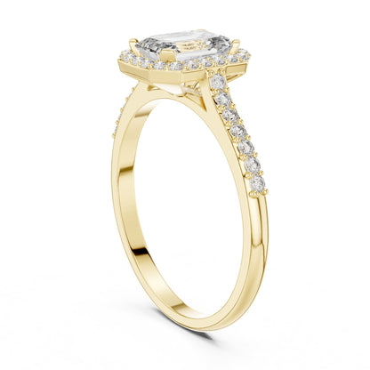 Emerald Halo Lab Grown Diamond Engagement Ring
