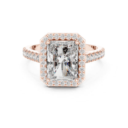 Emerald Halo Lab Grown Diamond Engagement Ring