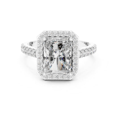 Emerald Halo Lab Grown Diamond Engagement Ring