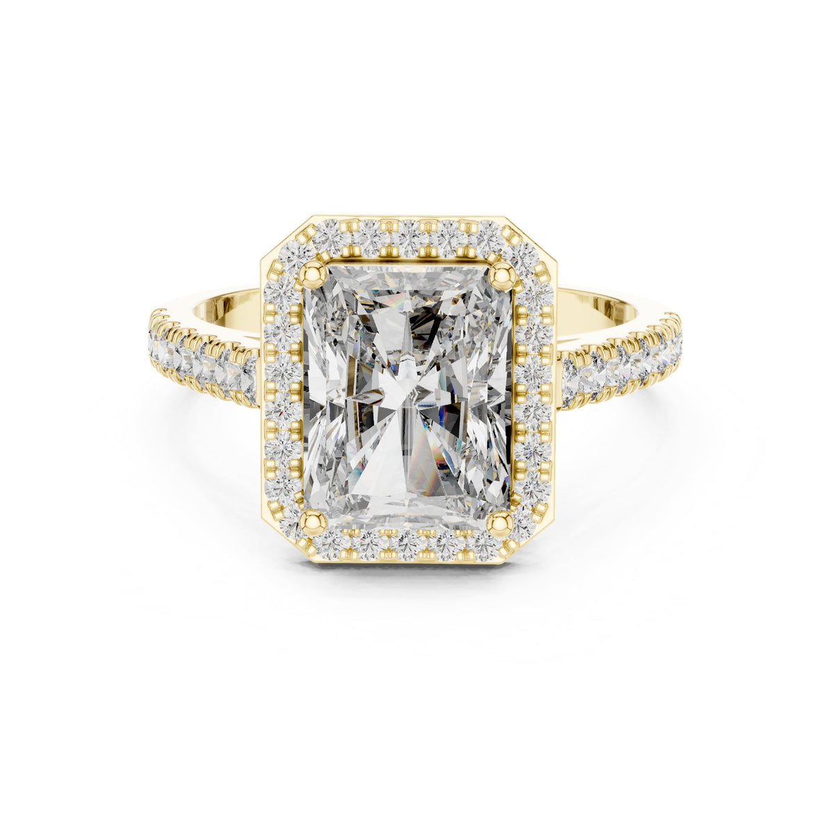 Emerald Halo Lab Grown Diamond Engagement Ring