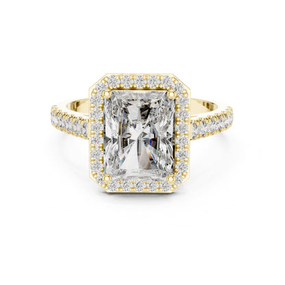Emerald Halo Lab Grown Diamond Engagement Ring
