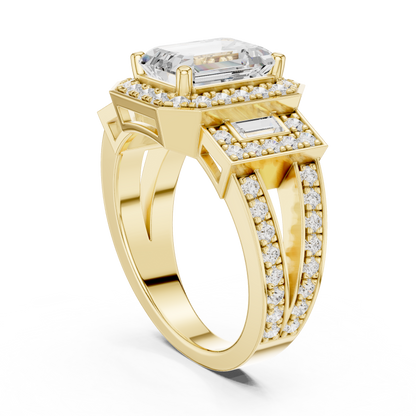 Emerald Halo Lab Grown Diamond Engagement Ring