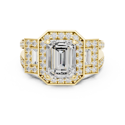 Emerald Halo Lab Grown Diamond Engagement Ring