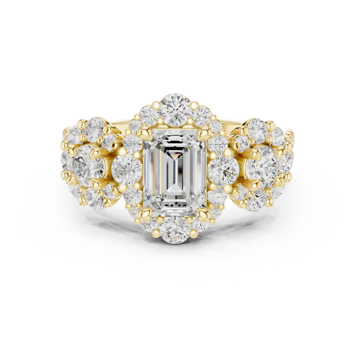 Emerald Halo Lab Grown Diamond Engagement Ring