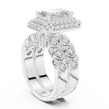 Emerald Halo Lab Grown Diamond Engagement Ring
