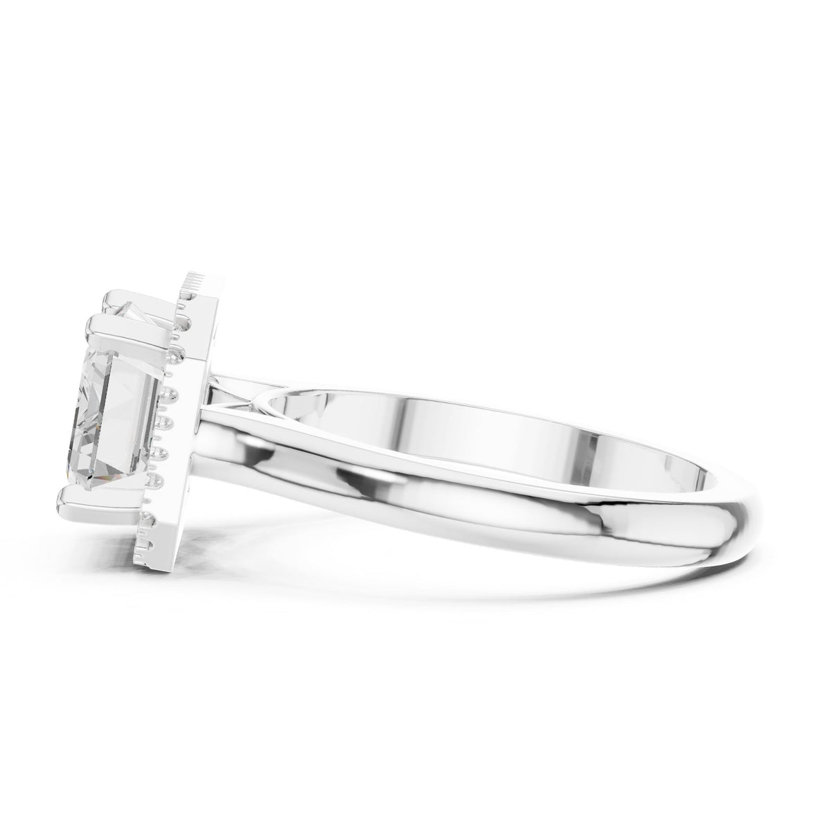 Emerald Halo Lab Grown Diamond Engagement Ring