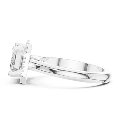 Emerald Halo Lab Grown Diamond Engagement Ring
