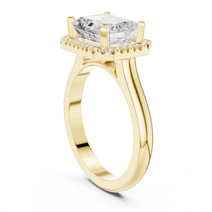 Emerald Halo Lab Grown Diamond Engagement Ring