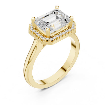 Emerald Halo Lab Grown Diamond Engagement Ring
