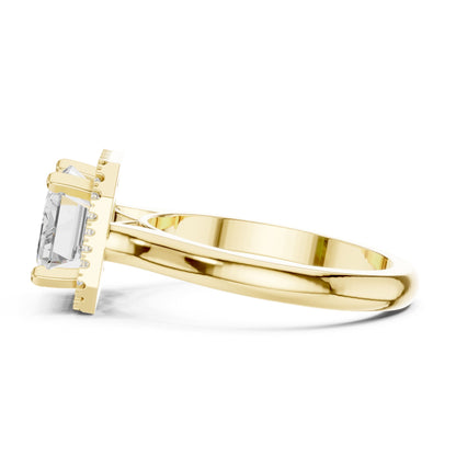 Emerald Halo Lab Grown Diamond Engagement Ring