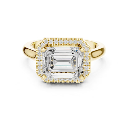 Emerald Halo Lab Grown Diamond Engagement Ring