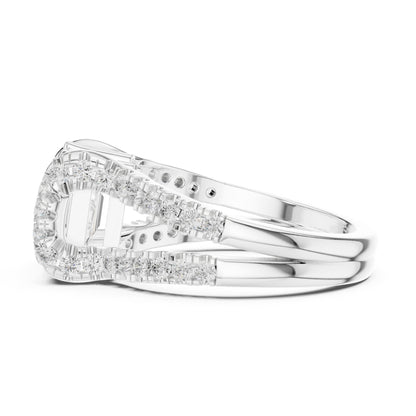 Emerald Halo Lab Grown Diamond Engagement Ring
