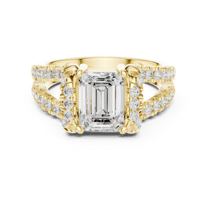 Emerald Halo Lab Grown Diamond Engagement Ring