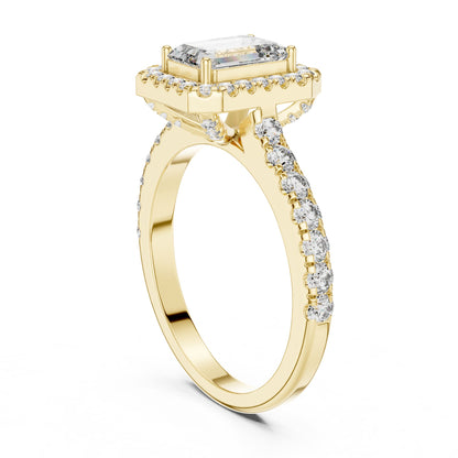 Emerald Halo Lab Grown Diamond Engagement Ring