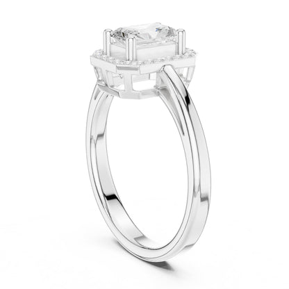 Emerald Halo Lab Grown Diamond Engagement Ring