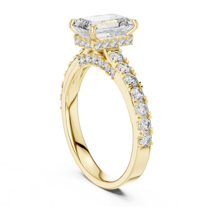 Emerald Halo Lab Grown Diamond Engagement Ring
