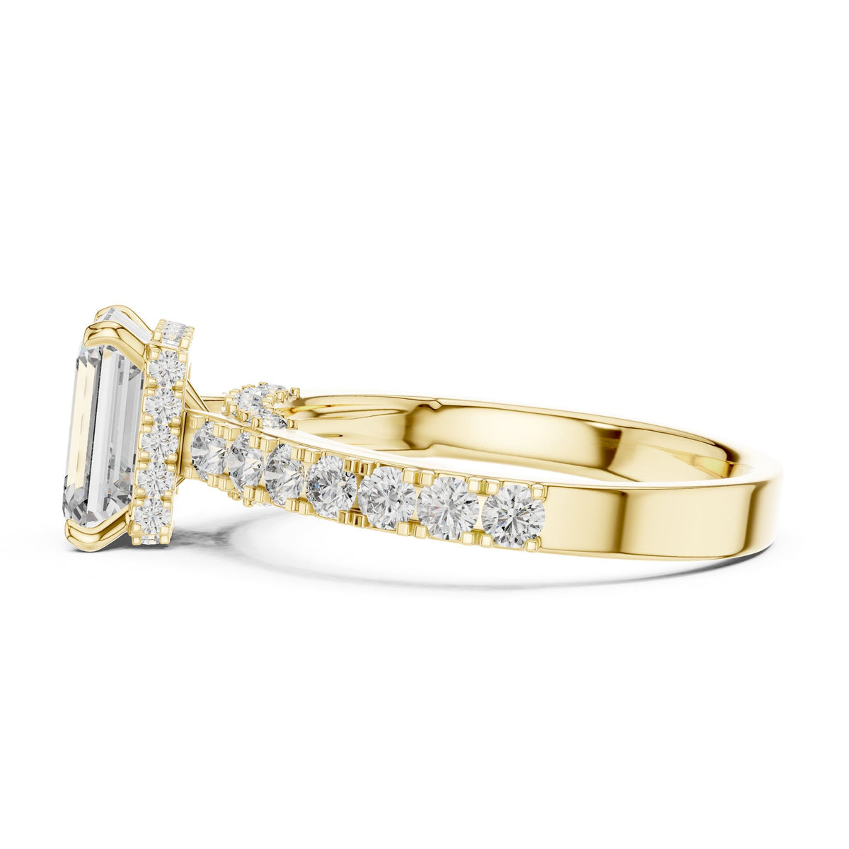 Emerald Halo Lab Grown Diamond Engagement Ring