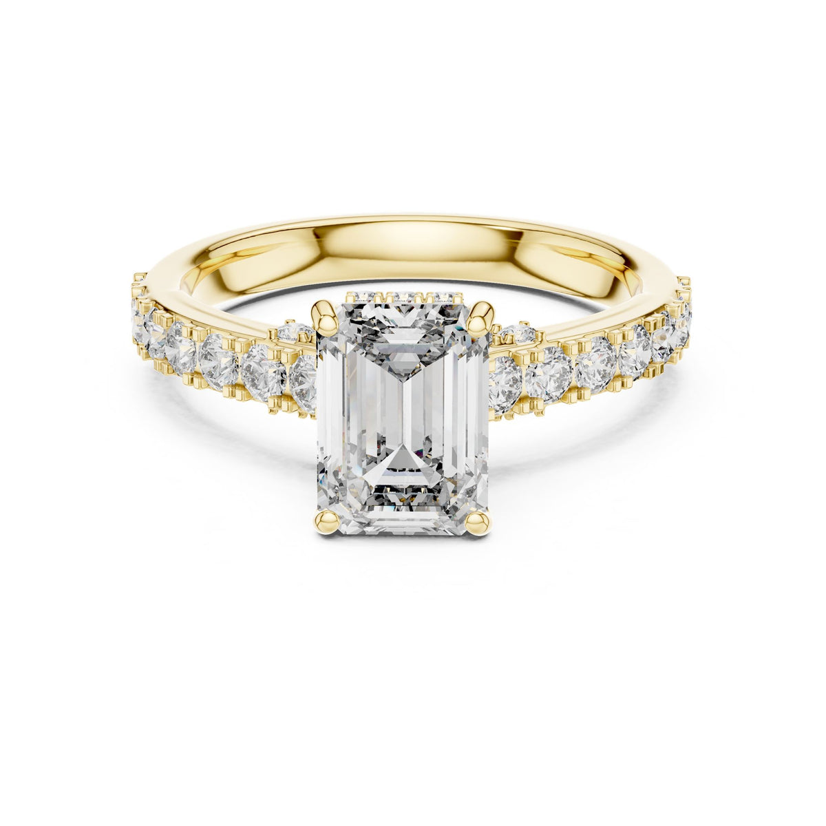 Emerald Halo Lab Grown Diamond Engagement Ring