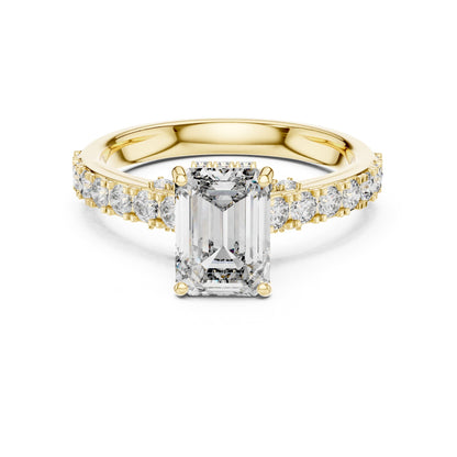 Emerald Halo Lab Grown Diamond Engagement Ring
