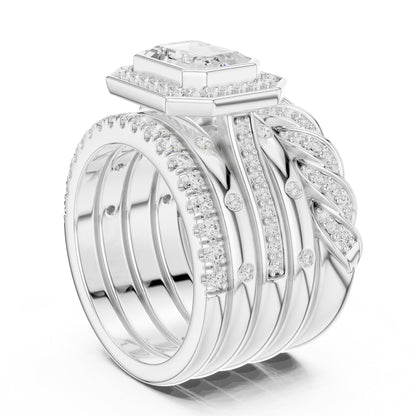 Emerald Halo Lab Grown Diamond Engagement Ring