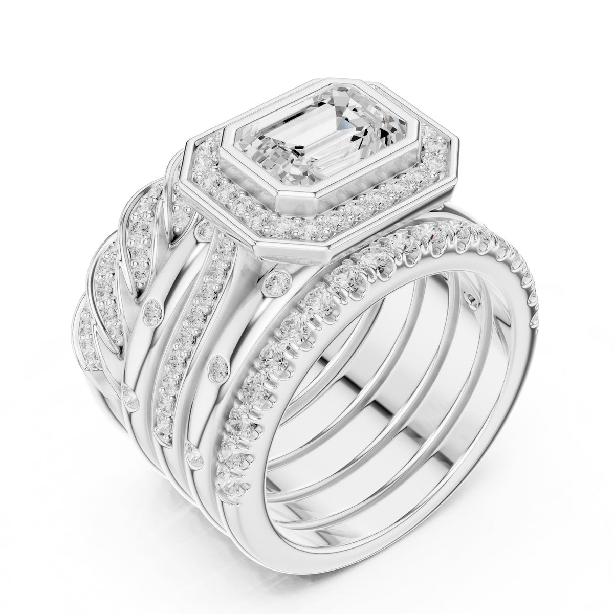Emerald Halo Lab Grown Diamond Engagement Ring