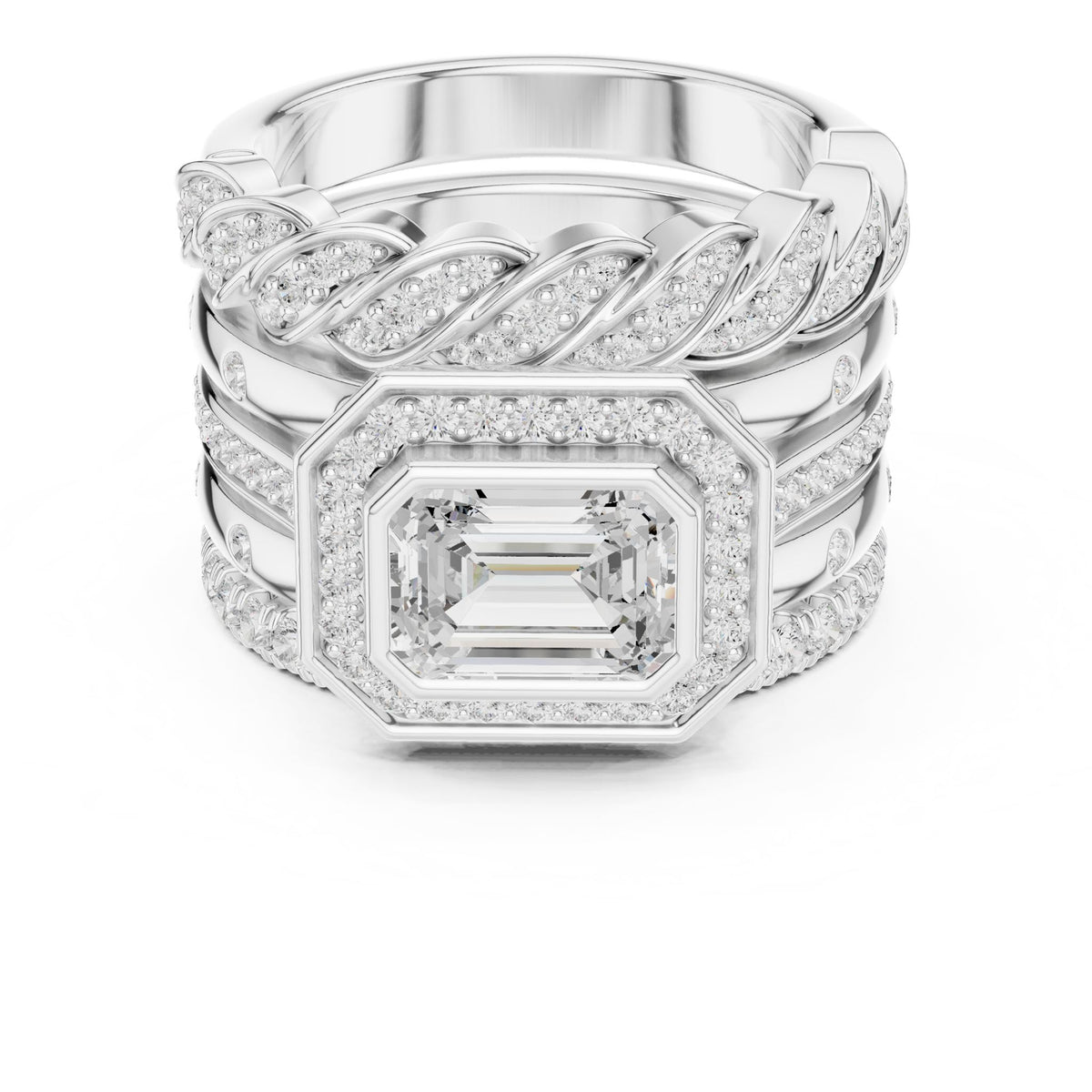 Emerald Halo Lab Grown Diamond Engagement Ring
