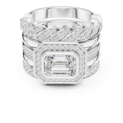 Emerald Halo Lab Grown Diamond Engagement Ring