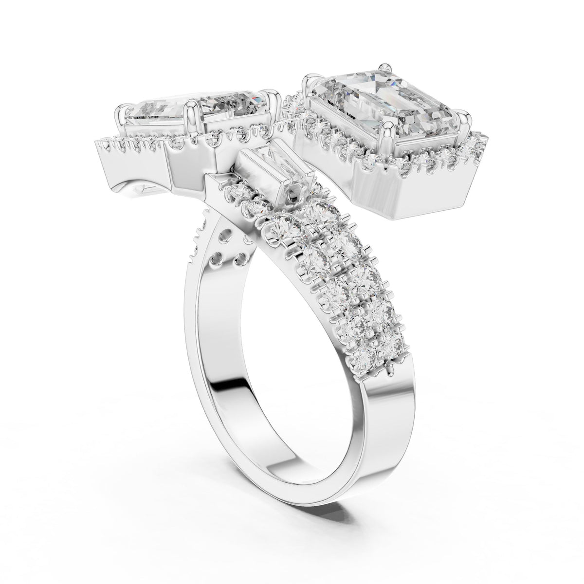 Emerald Halo Lab Grown Diamond Engagement Ring