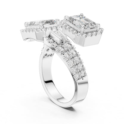 Emerald Halo Lab Grown Diamond Engagement Ring