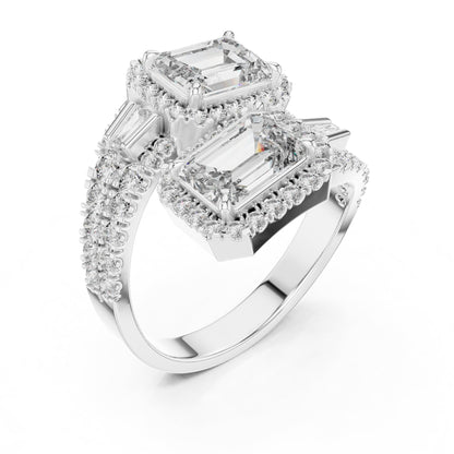 Emerald Halo Lab Grown Diamond Engagement Ring