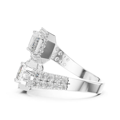 Emerald Halo Lab Grown Diamond Engagement Ring