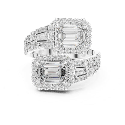 Emerald Halo Lab Grown Diamond Engagement Ring