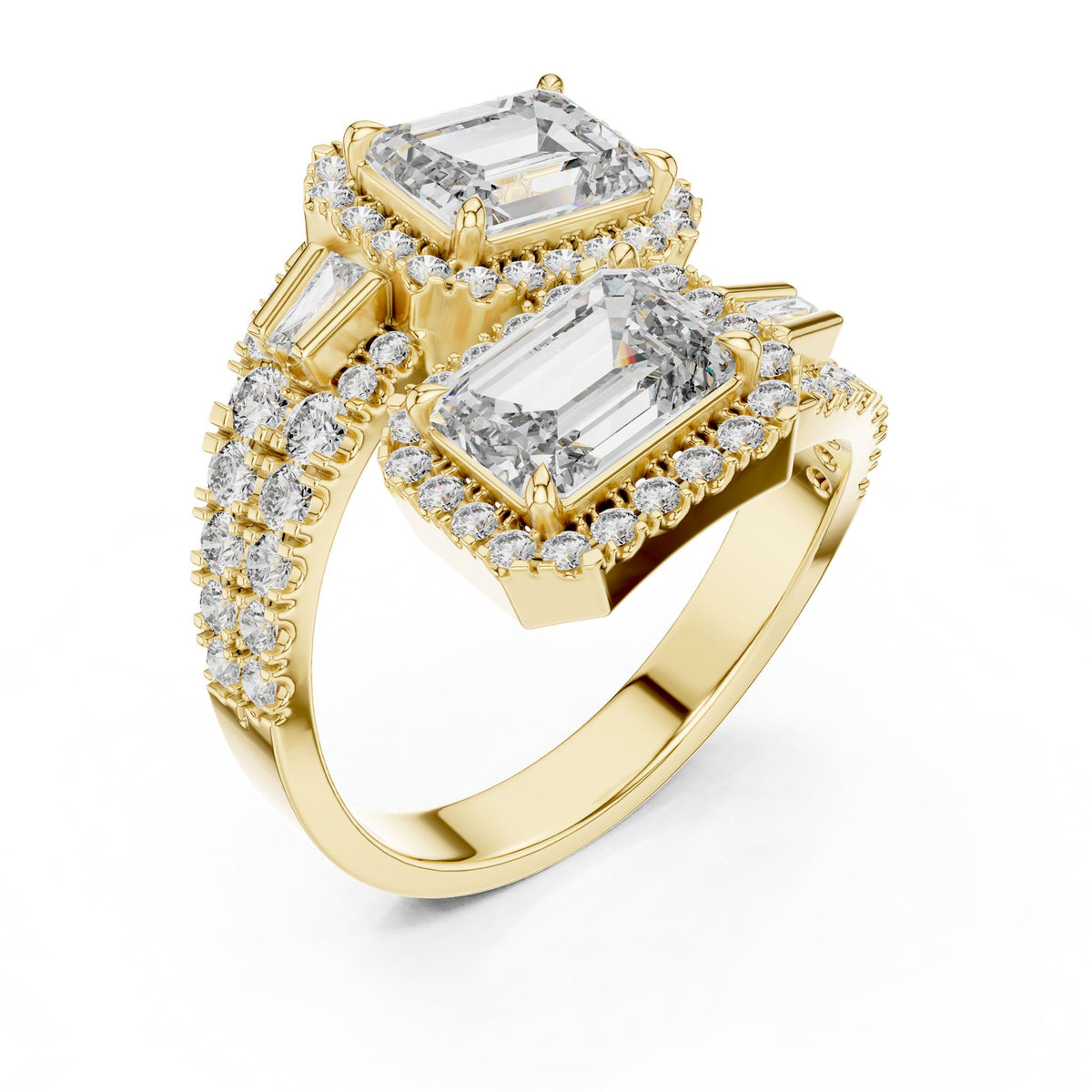 Emerald Halo Lab Grown Diamond Engagement Ring